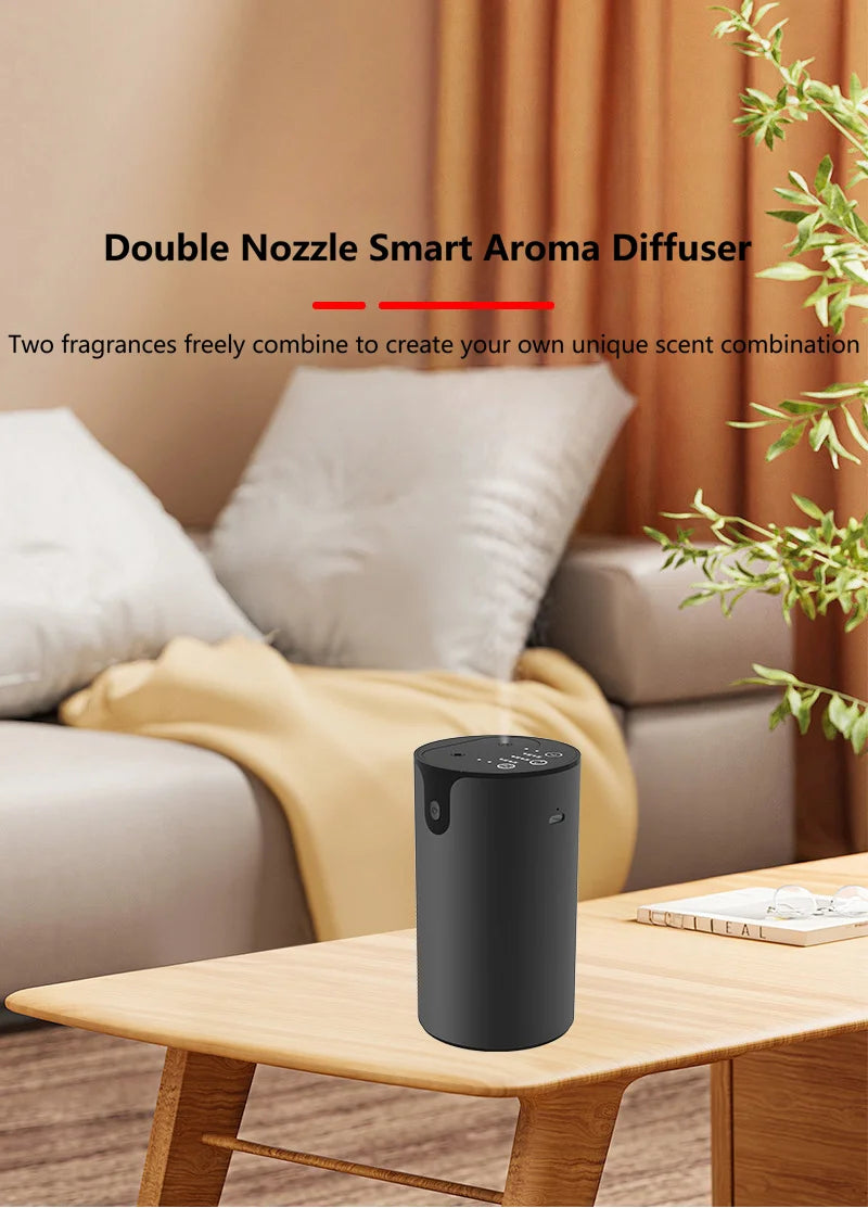Portable Double Nozzle Essential Oil Diffuser USB Powered Waterless Aromatherapy Humidifier with 7 Colors LED Light Air Scent Pe