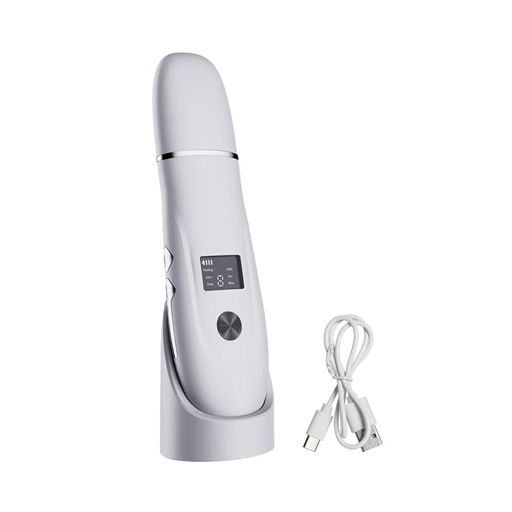 Ultrasonic Face Scrubber - Deep Pore Cleaning & Blackhead Removal Device Scrubs Treatments White Tidesmit