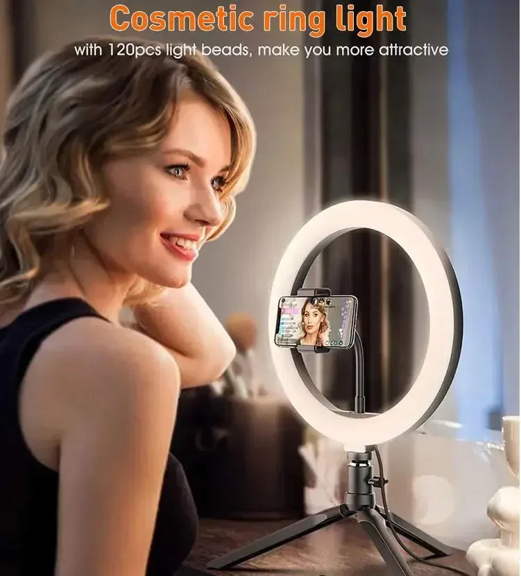 LED Ring Light with Tripod Stand - 10in and 12in Adjustable Studio Lighting Tidesmit
