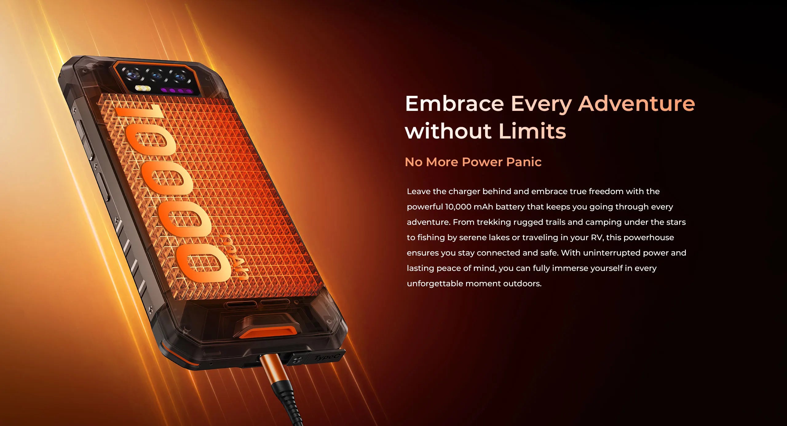 OUKITEL WP58 PRO 5G Rugged Phone 24GB(8+16) RAM + 512 ROM, 6.7'' HD 10000mAh 33W Android 15 NFC Cellphone with Dual Camping Lamp
