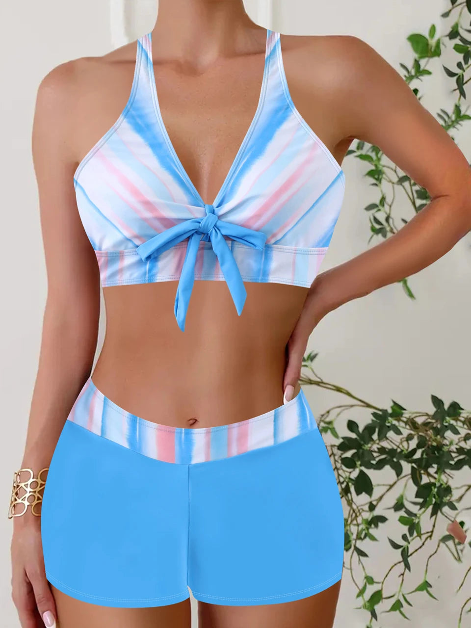 2025 High Waist Bikinis Women Sports Swimwear Print Bathing Suit Female Padded Beach Wear Bathers Swimming Swimsuit Summer