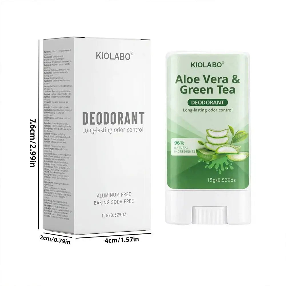 Tidesmit Aloe Vera and Green Tea deodorant stick for sweat odor reduction and travel-friendly daily hygiene.