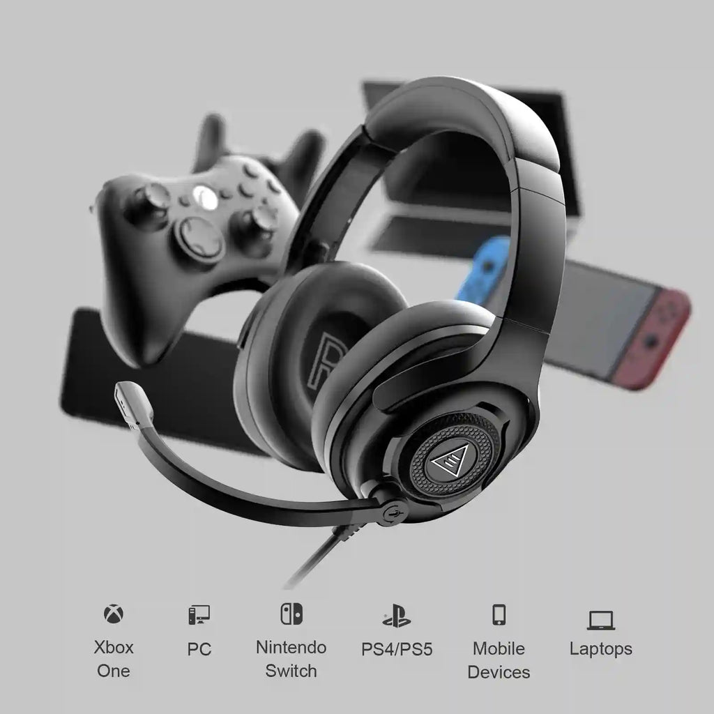Gaming Headset with Microphone - Over-ear Wired Stereo for PC and PS5 Tidesmit