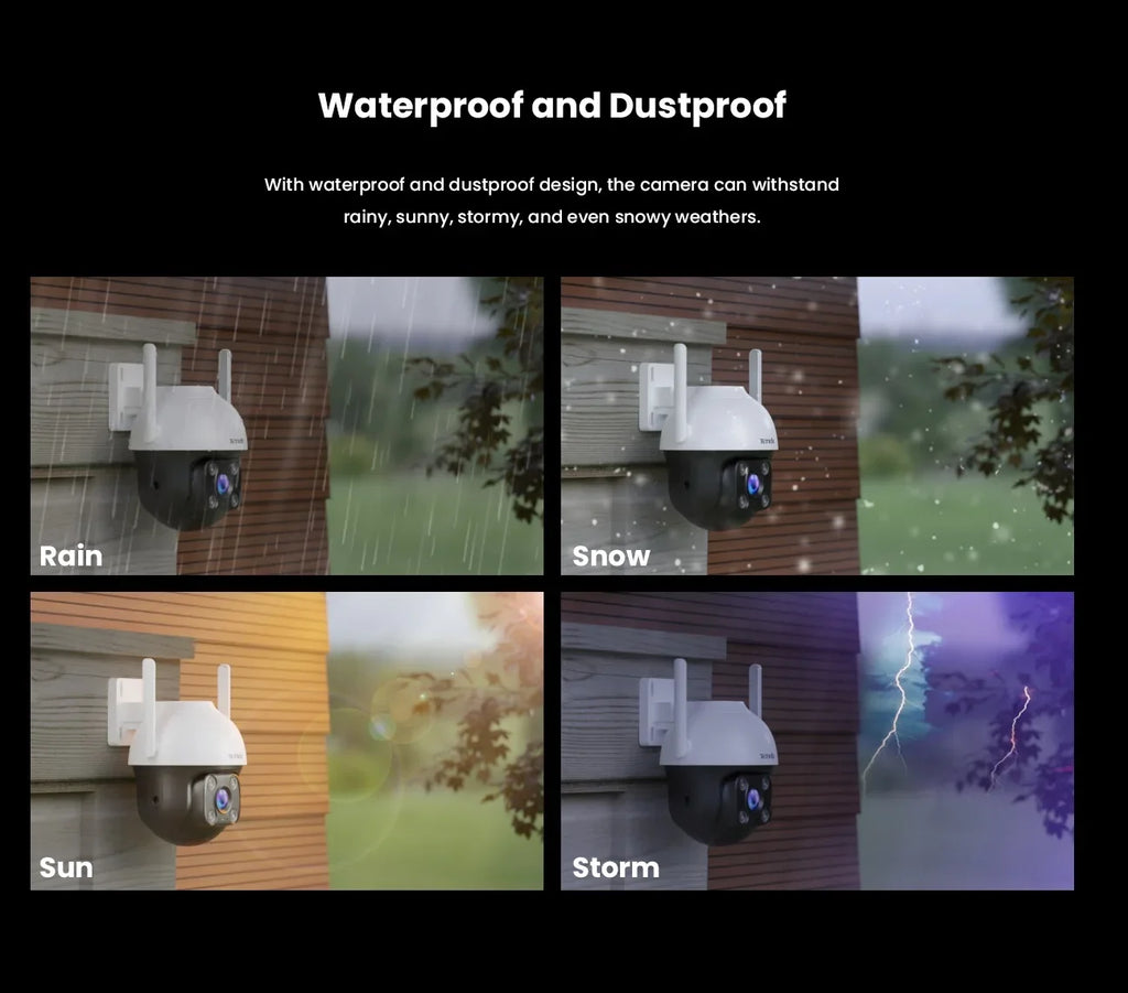 Tenda 4MP Outdoor Wi-Fi Pan/Tilt Camera CH7-WCA Full-Color 360° visual coverage Night Vision AI Motion Detection Smart Alarm