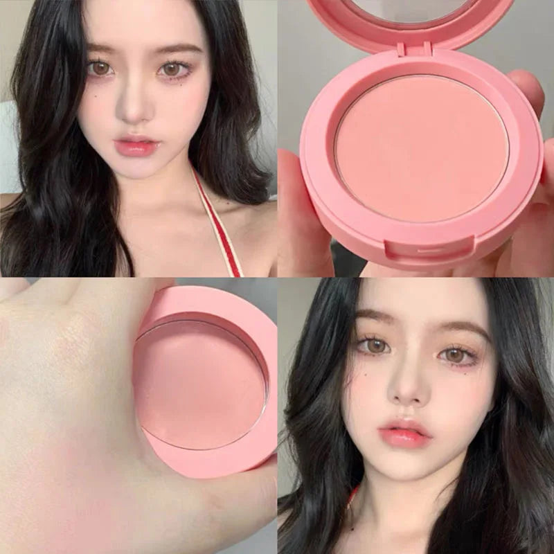 Tidesmit Herorange monochrome matte blush powder in peach orange shade texture close-up for natural makeup look