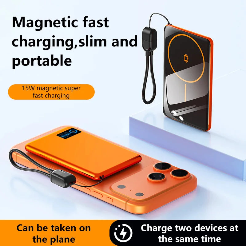 Magnetic Fast Charging Power Bank - High Capacity Travel Battery Pack Tidesmit