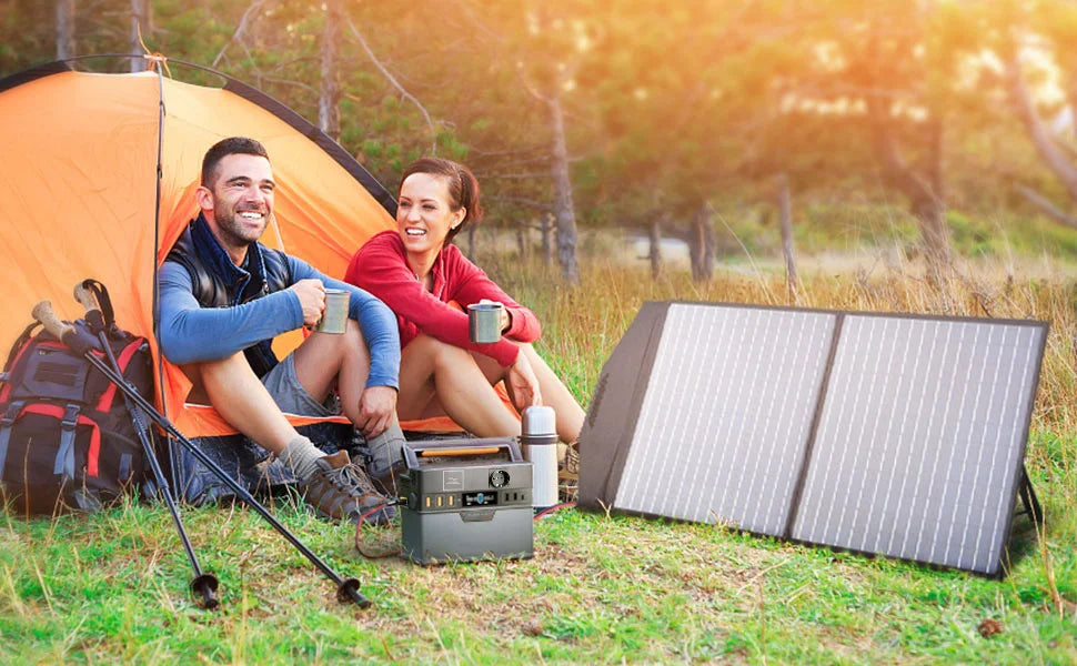 Portable Power Station 288Wh with 100W Solar Panel for Off-Grid Power Tidesmit