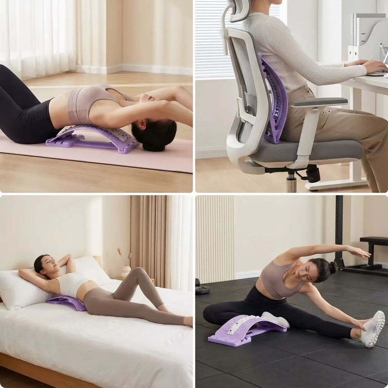 Back Massager for Lower Back Pain Relief - Rechargeable Spinal Stretcher Back Massage Instrument Tidesmit