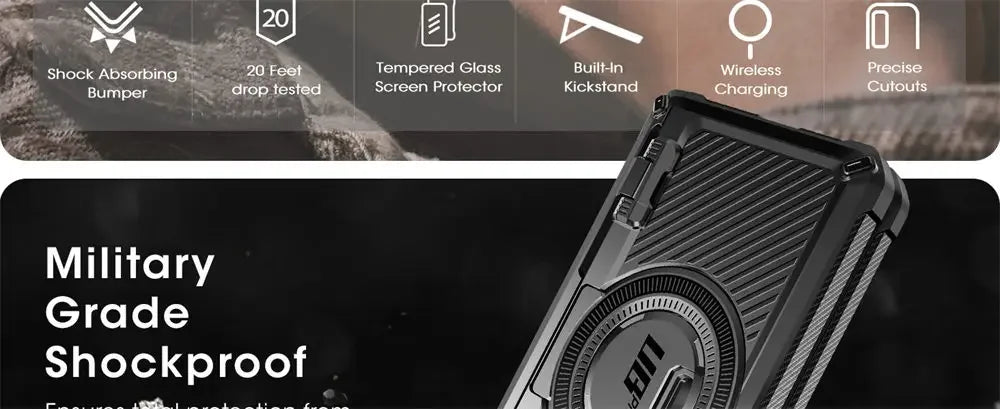 Samsung Galaxy Z Fold 6 Rugged Case with Screen Protector Tidesmit