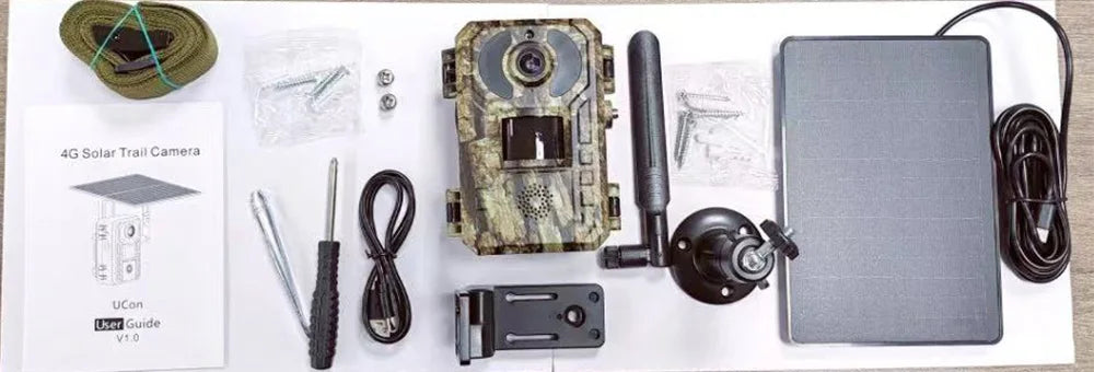 EU 4G Cellular 2K Battery Solar PIR Motion Activated Wildlife Hunting Trail Camera IP65 Outdoor Night Vision No Red Exposure