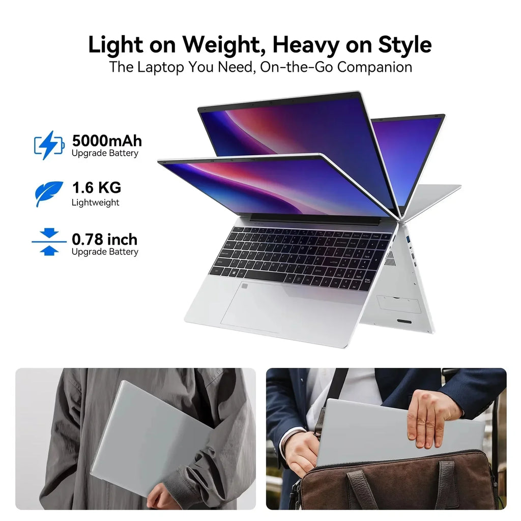 Sleek Original Radiant 15.6'' Laptop Intel N3700 FHD IPS 120Hz,32GB/2TB SSD,5000mAh & Backlit Keyboard