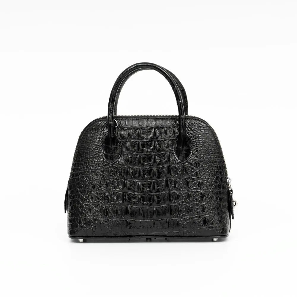 2024 Large Crocodile Leather Women's Bag Fashion Bowling Lady Handbag Genuine Leather Shuolder Crossbody Bag Travel Shell Bag 45
