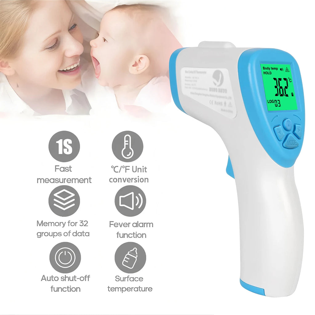 Non-Contact & Ear Dual-Mode Infrared Thermometer -Digital LCD Fever Detector for Infant Adult Kids,Fast Measurement Thermometer