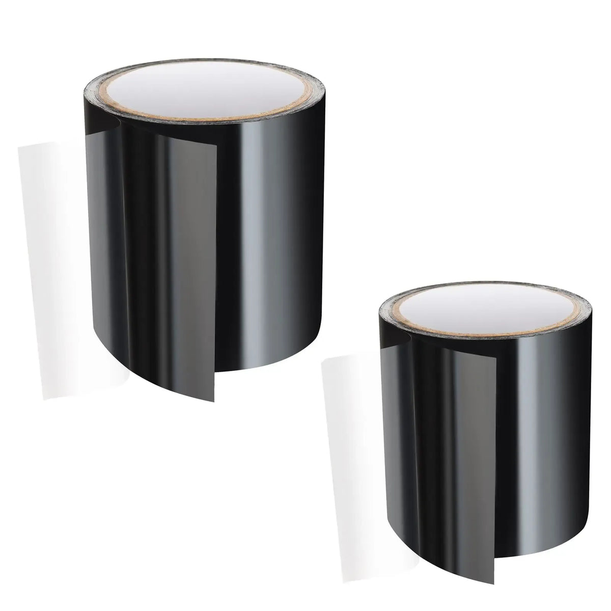 Waterproof patch seal tape roll, black exterior with peel-and-stick backing
