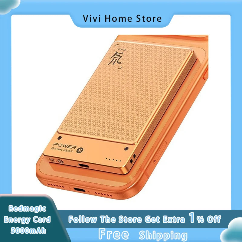 Tidesmit Magnetic Power Bank 5000mAh Qi2 20W Fast Charger - Orange Tidesmit