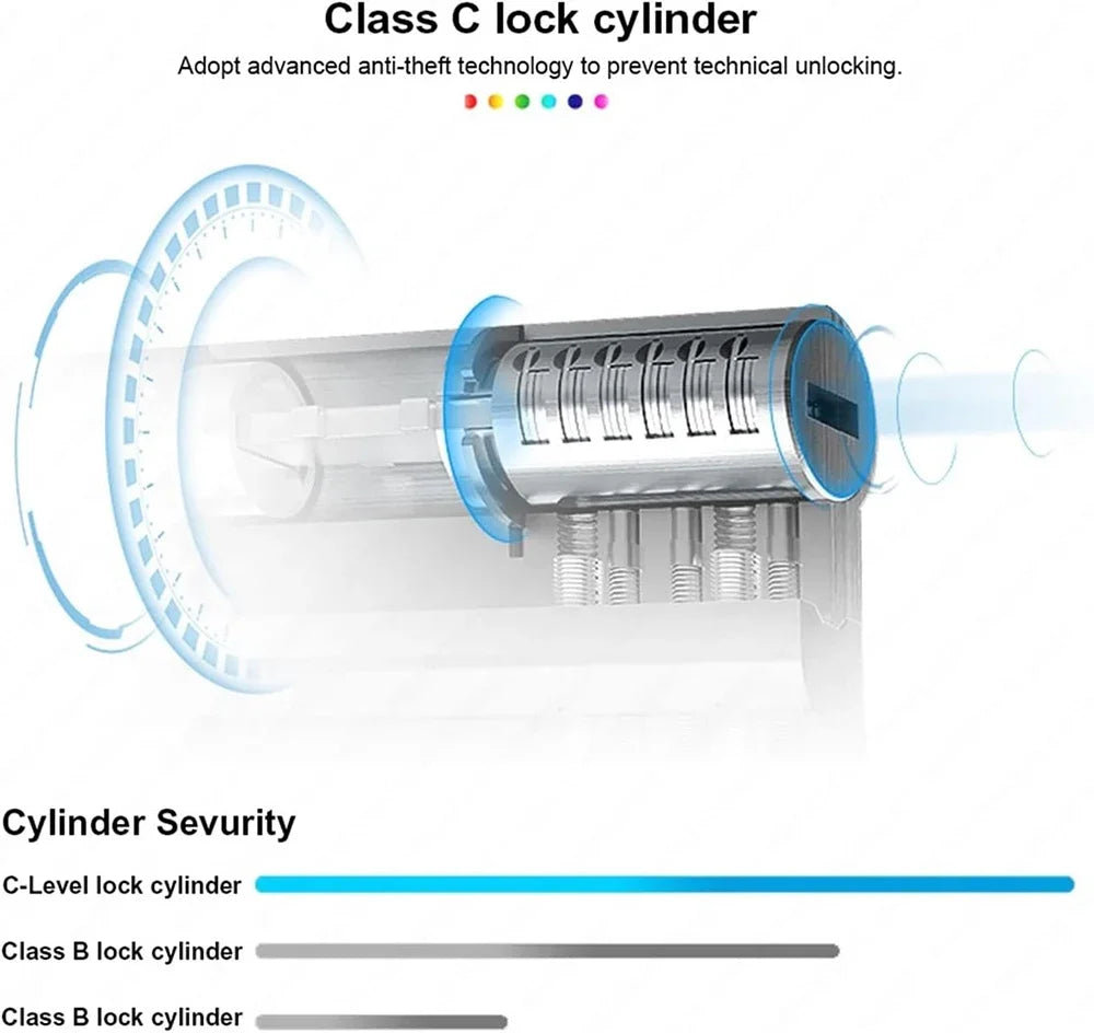 85 Lock Body Smart Lock For Aluminum Patio Glass Door Smart Life APP App Handle Fingerprint Electronic Digital Lock