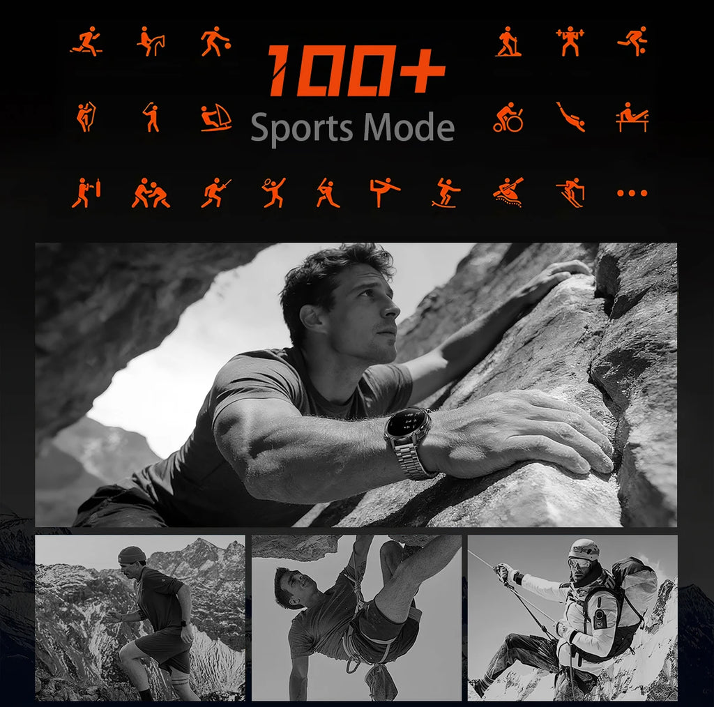 LIGE TANK Ultra Military Smart Watch 1400mAh Battery 10ATM Waterproof Heart Rate LED Flashlight Sports Bracelet Men Smartwatch
