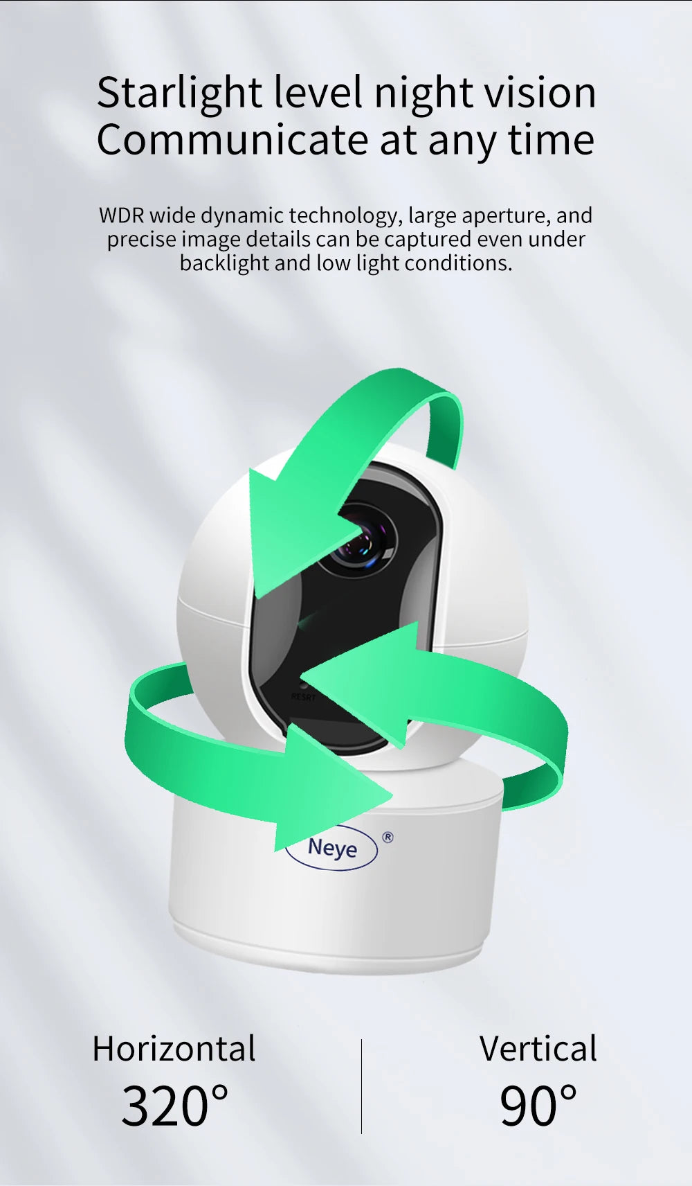 Neye S5 WiFi Smart Camera 8MP 4K Indoor Baby Monitor 360 ° Pan Tilt Automatic Tracking Camera CCTV Bidirectional Audio Camera
