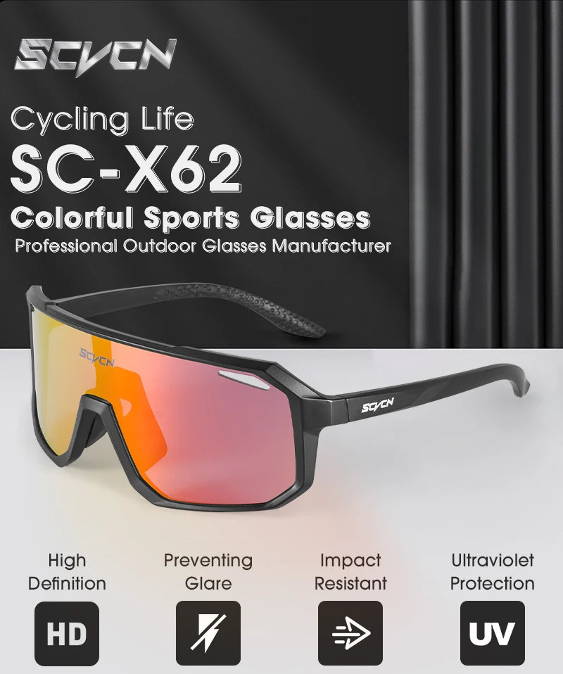 SCVCN Cycling Glasses Outdoor Sports Bicycle Sunglasses Women Road Bike Glasses Men MTB Cycling Sunglasses
