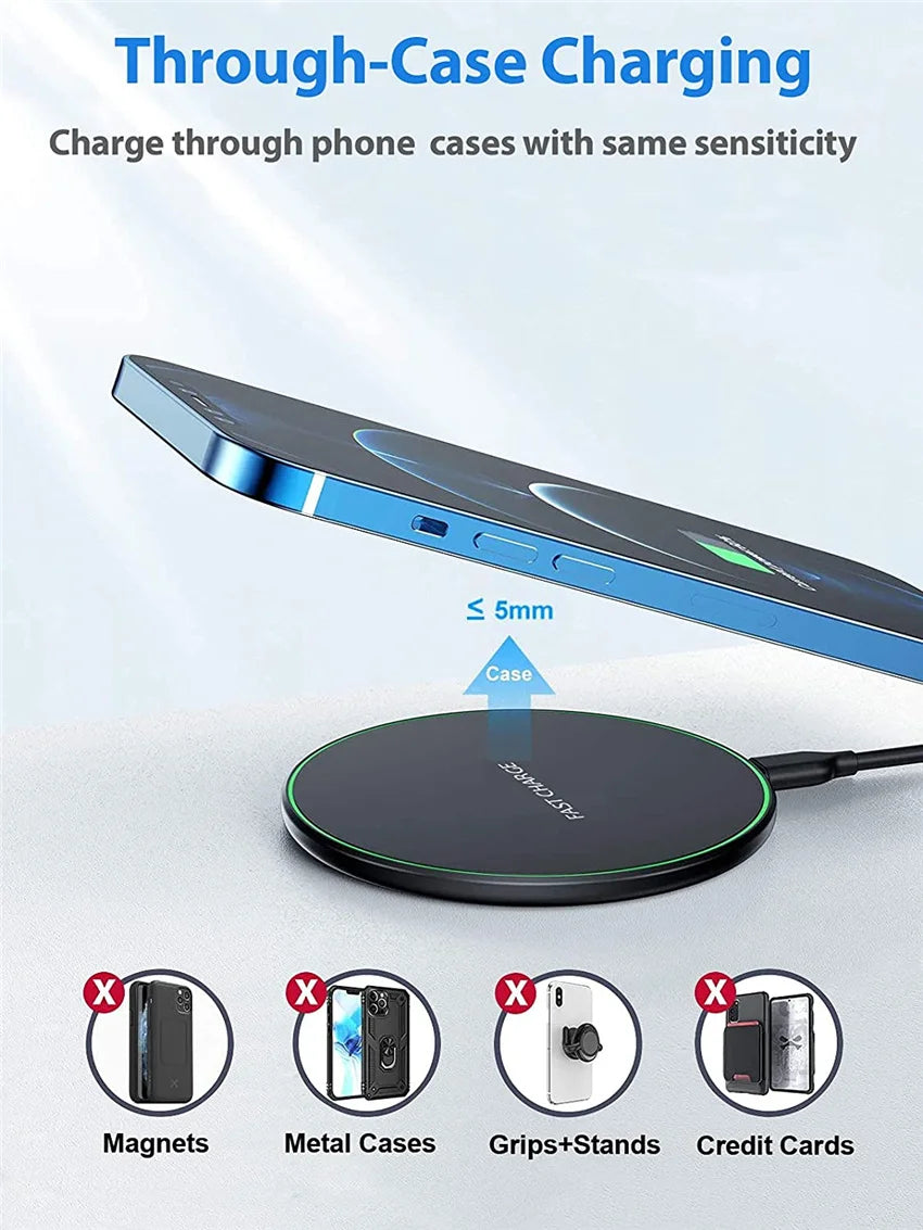 Tidesmit 50W Fast Wireless Charger Pad - Qi Certified Qi Charging Tidesmit