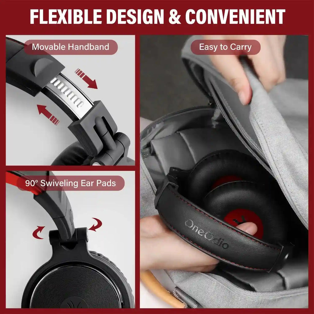Wired Studio Monitor Headphones: Over-Ear Audio with Low Latency Tidesmit