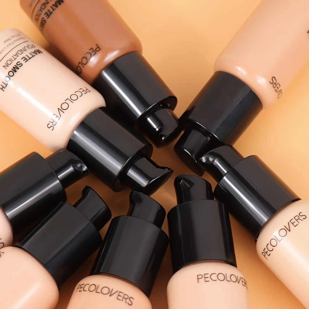 Tidesmit Matte Smooth Foundation liquid texture swatch showing multi-tone nature effect and full coverage formula