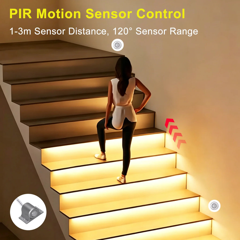 V2 PIR Motion Sensor Stair Light Controller 32 Channels LED Stair Controller For Stairway Dim LED Strip Lighting DC12V 24V