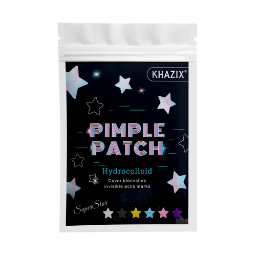 KHAZIX hydrocolloid star pimple patch pack with multicolor star icons
