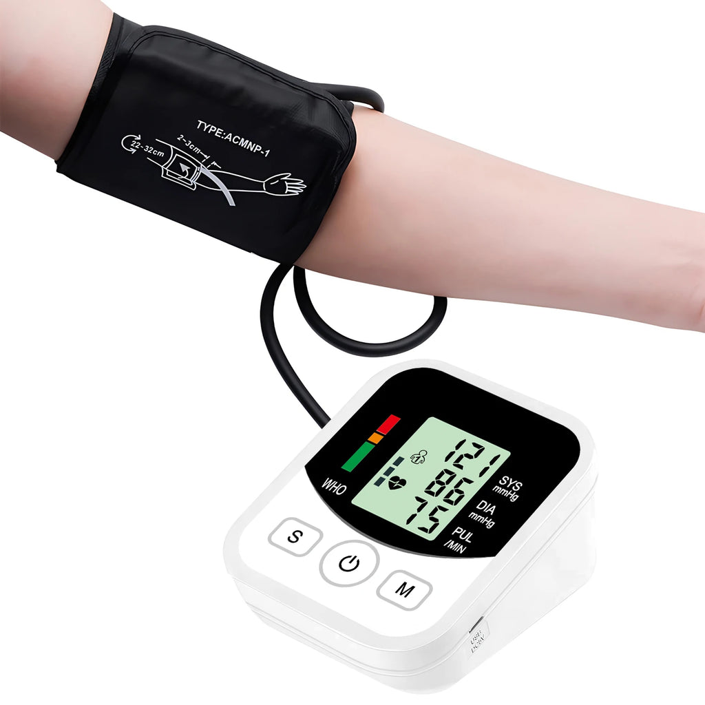 Medical Pulse BP Monitor Digitlal Tonometer Heart Rate Health Armband Automatic Blood Pressure Meter
