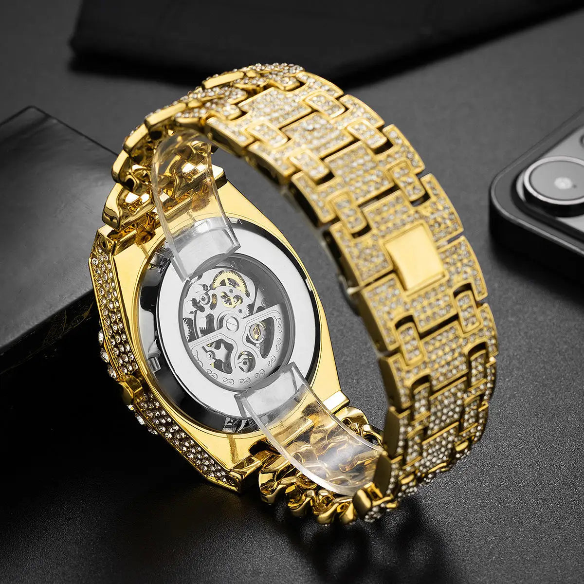 Hot Sale Mossinate Mechanical Watch Stainless Steel Bracelet Dial Round Men Luxury Wristwatch for Daily Wear