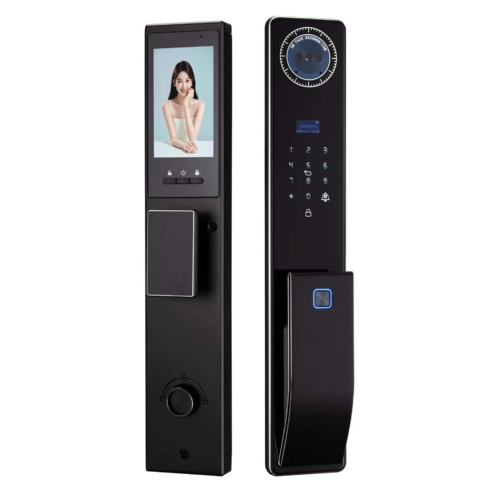Outdoor Waterproof Lock Wifi Tuya APP Remote Voice Intercom Electronic Door Lock Face Fingerprint Smart Door Lock With Camera