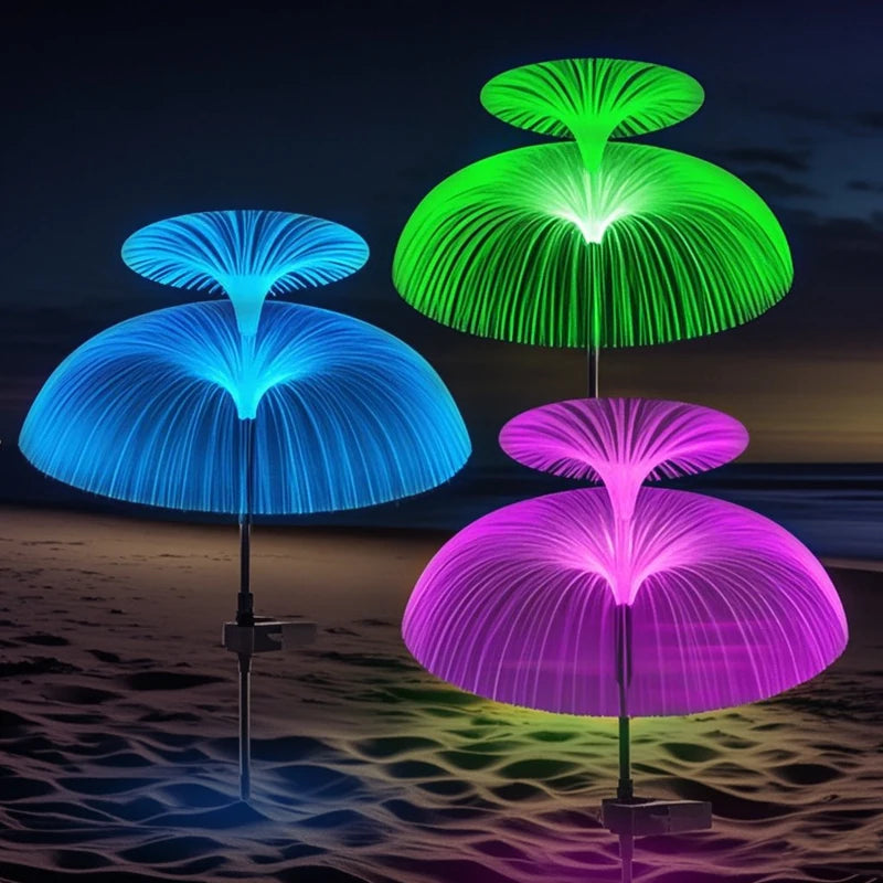 Solar Outdoor Lights 7 Colors Changing Jellyfish Light Waterproof Solar Flowers Garden Lights for Yard Pathway Lawn Decoration