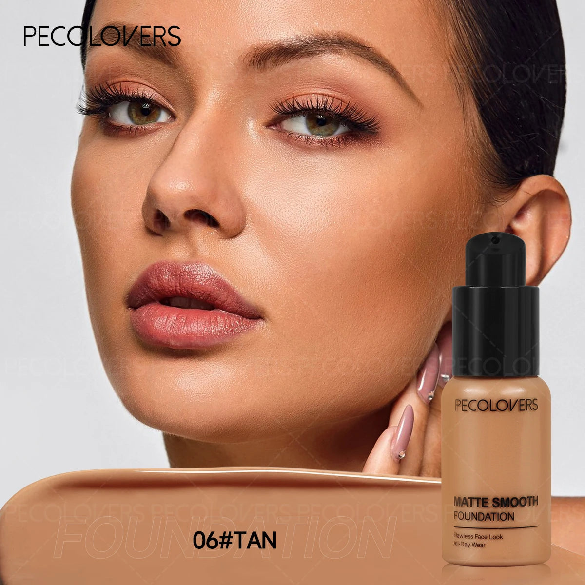Tidesmit full coverage face foundation in shade swatch showing long-lasting waterproof oil-control makeup formula