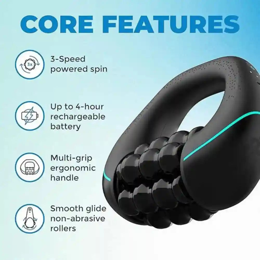 3-Speed Electric Massager: Deep Tissue Muscle Recovery - Black Massage Roller Tidesmit