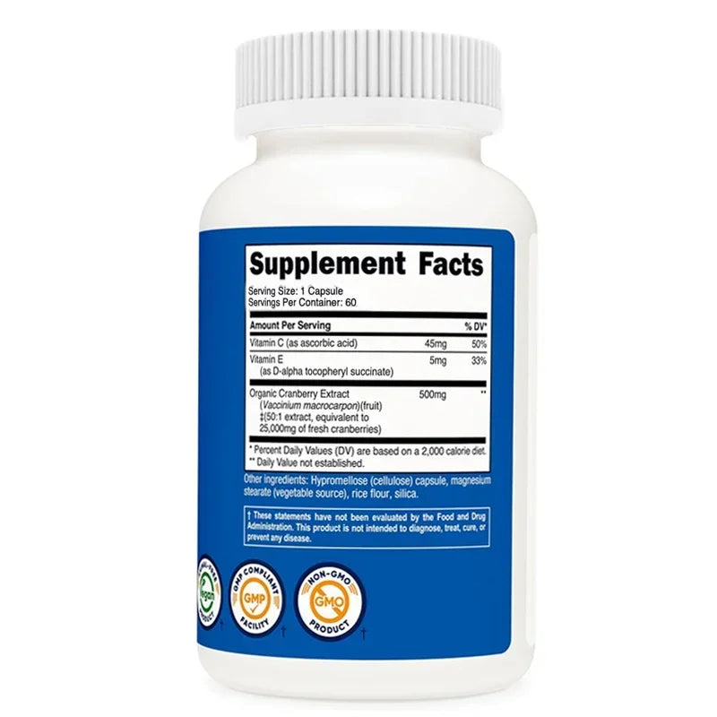 Cranberry Extract ( Milligrams) ( Vegetarian Capsules) Contains Vitamin C And Vitamin E