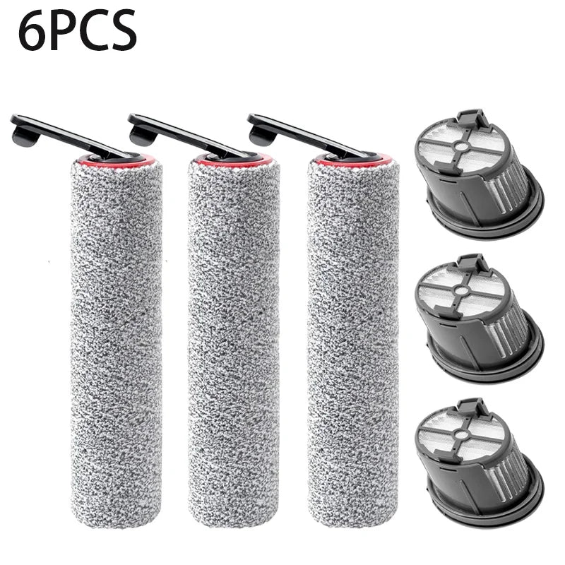Tidesmit replacement HEPA filter and roller brush accessory set for Dreame H14 H20 H30 vacuum cleaner series side view