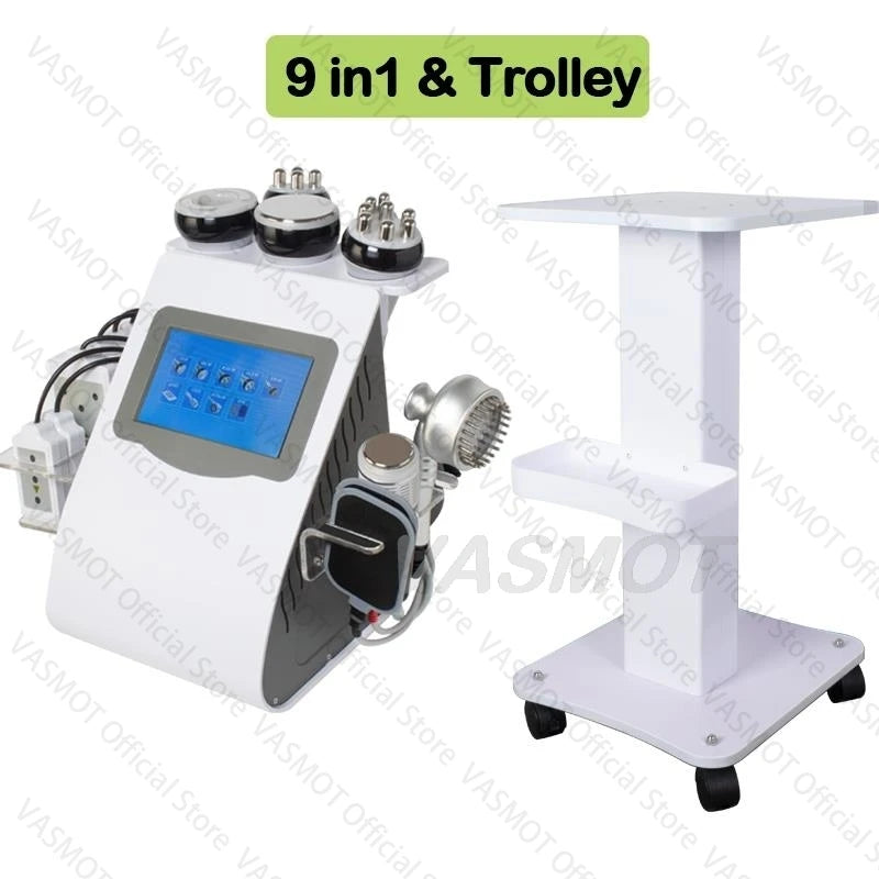 40K Ultrasonic Cavitation Body Sculpting Machine - 6-in-1 Pro Device Relaxation Treatment 9IN1 with Trolley Tidesmit