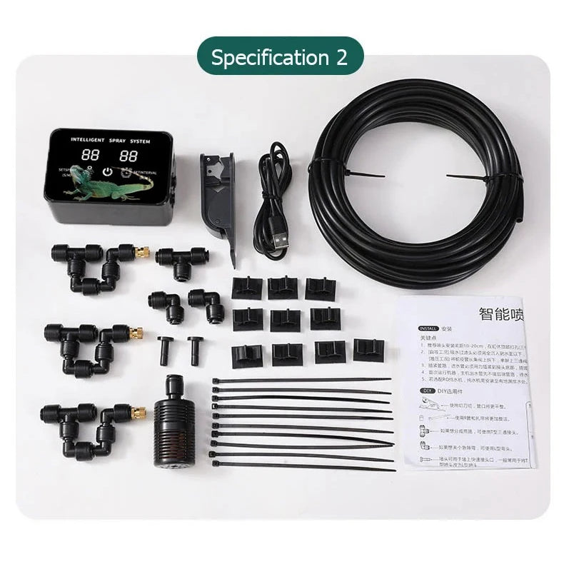 Intelligent Reptile Spray Irrigation Timer System Mist Rainforest Terrariums Automatic Spray Misting Plant Watering System Kit