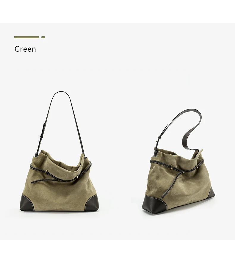 2026 ﻿Genuine Suede Women's Bag Large Capacity Crossbody Underarm Tote for Commuting Multi-functional BAFELLI Hobo Bag