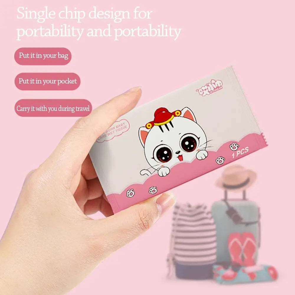 50pcs Fashion Disinfection Baby Wet Wipes Hand Cleaning Non woven fabric Tissue Portable Moist Paper Outdoor