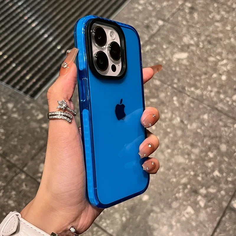 Shockproof iPhone Case with Airbag Bumper - Clear Slim Fit Protection Blue Tidesmit