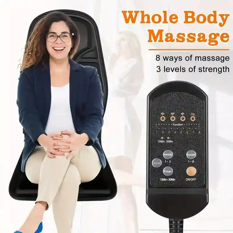 Massage Roller Seat Cushion with 8 Modes - Heat Therapy Back Support Massage Roller Tidesmit