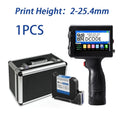 Portable handheld inkjet printer with black metal suitcase and ink cartridge set