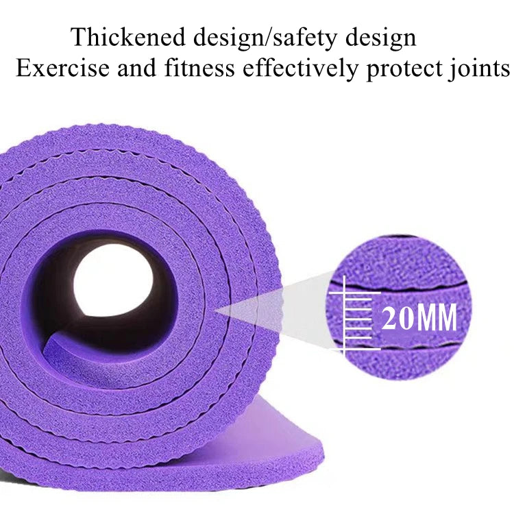 183x60cm Fitness 20mm Thick Workout Yoga Mat Indoor Pilates Noise Reduction Yoga Mat Moisture-proof Non-Slip Durable Exercise