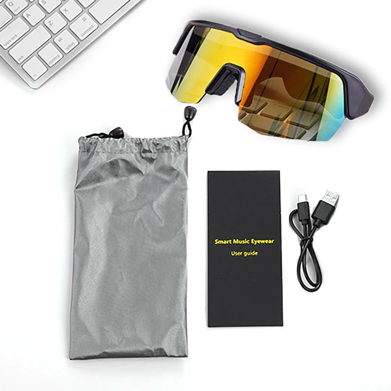 Polarized Bluetooth Audio Cycling Sunglasses | Silver & Gold Options Gold Tidesmit