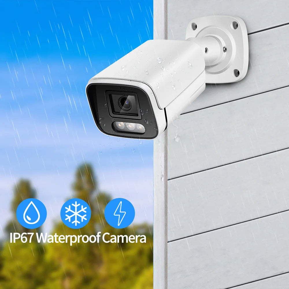 8MP 4K IP Camera Outdoor Ai Face Detection H.265 Onvif Bullet CCTV RTSP Color Night Vision 4MP POE Human Audio Security Camera