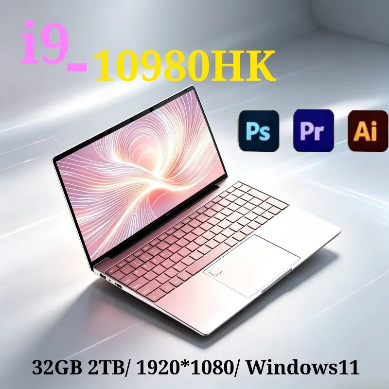 LENO Intel Core i9 10980HK High-Performance Laptop 15.6",2TB SSD,32GB RAM,Windows 11 Pro,Portable Notebook PC for Office Study