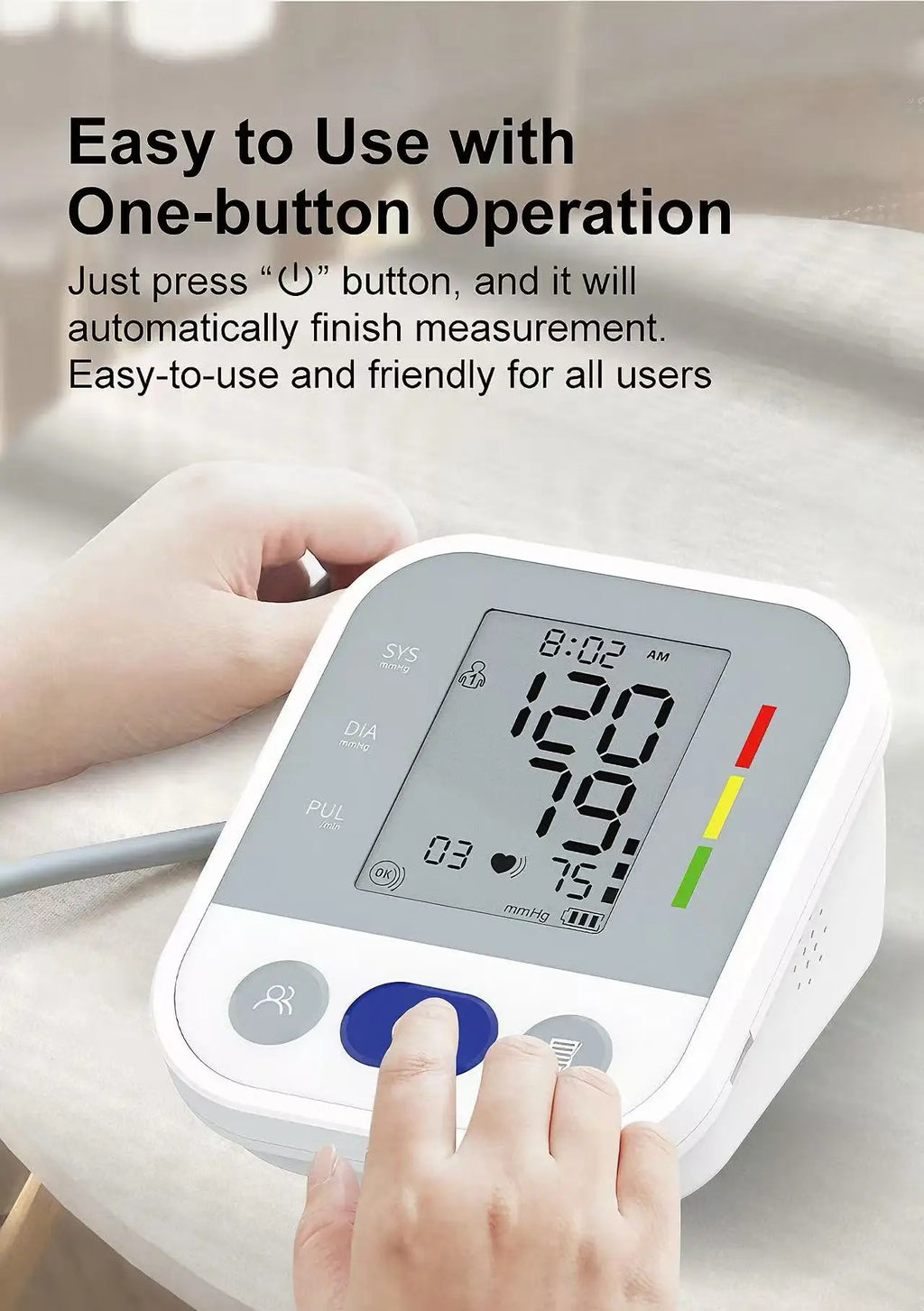 Automatic Upper Arm Blood Pressure Monitor Medical High Precision BP Tester Smart Digital Sphygmomanometer for Home Hospital