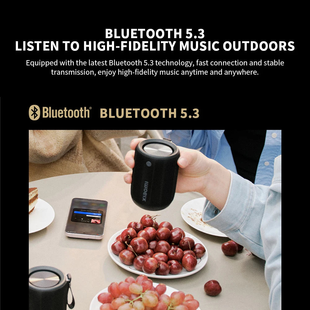 Original Xiaomi Bluetooth Speaker Mini is compact and portable, with an RGB ambient light ring offering customizable colors CN.