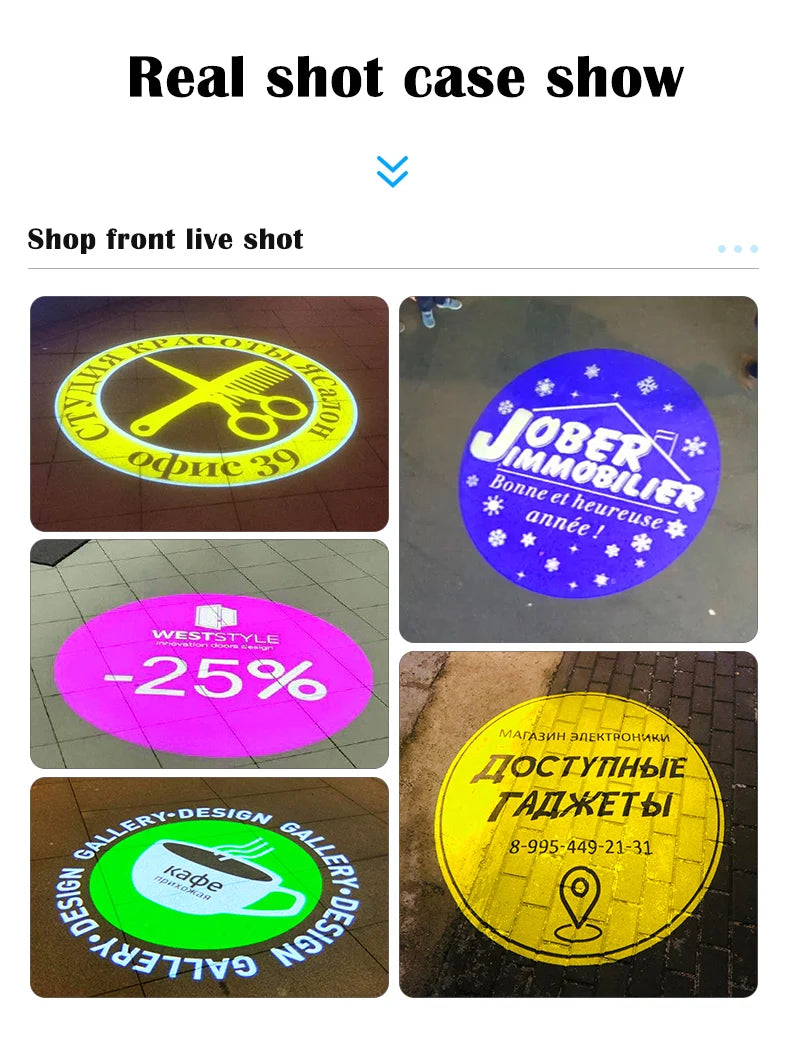 Custom Avatar Gobo Advertising Outdoor Lights IP67 Waterproof Rotating LED Logo Projector for Storefront & Shop Entrance Floor